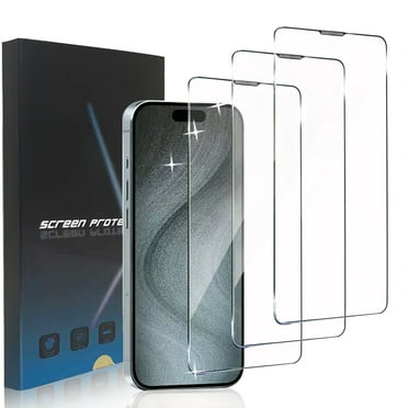 Zonyee 3 Pack Clear Screen Protector Compatible for iPhone 15 Pro - 6.1", Anti-Scratch Tempered Glass Film, Bubble-Free, Easy Install