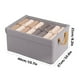 thumbnail image 3 of Caja de almacenamiento plegable de tela de gran capacidad con tapa - Organizador de ropa de 22L para vestuario, ropa interior, pantalones y juguetes, 40x27x21cm, gris beige, 3 of 7