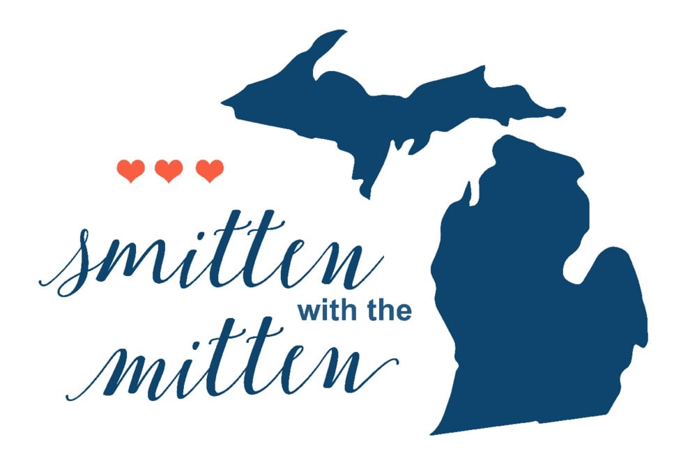 Michigan, Smitten with the Mitten, Script Simple, Color (24x36 Giclee