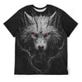 thumbnail image 3 of LAOLIUSN Men's 3D Graphic Tees, Dark Fantasy Wolf Red Eyes T-Shirt, Gothic Streetwear Short Sleeve Animal Print Shirt,,2XL, 3 of 7