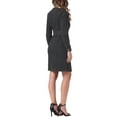 thumbnail image 3 of INSPIRE CHIC Denim Shirt Button Down 2023 Lapel Colla Jean Dress with Belt Pockets L Black, 3 of 5