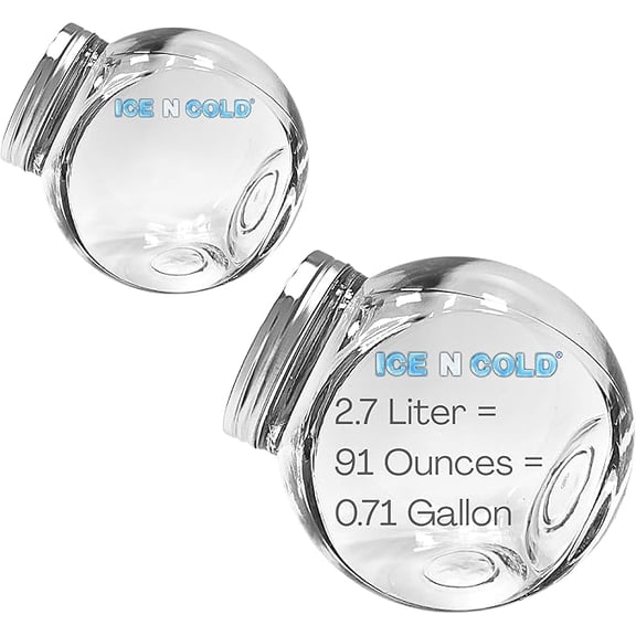 ICE N COLD Angled Glass Jar with Stainless Steel Lid | Multi-Use Storage Container (2, 2.7L - 90 oz)