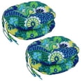 thumbnail image 3 of Blazing Needles 16-inch Spun Polyester Patterned Outdoor Round Tufted Chair Cushions (Set of 4), 3 of 5