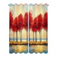 thumbnail image 2 of nqOlkjepod Outdoor Curtains for Patio Waterproof, Autumn Leaves Outdoor Privacy Panels Grommet, Orange Sunrise Ombre Lake Reflection Blackout Outside Curtains for Porch/Cabana 54"x108", 2 Panels, 2 of 8