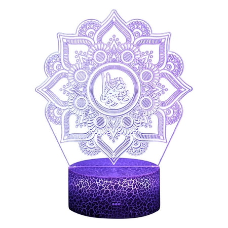 

Ramadan Mubarak Islam 3D Light Touch Remote Control Switch 16 Color Eid al-Fitr Ramadan Lantern for Kids Night Light LED Table Illusion Lamp for Home