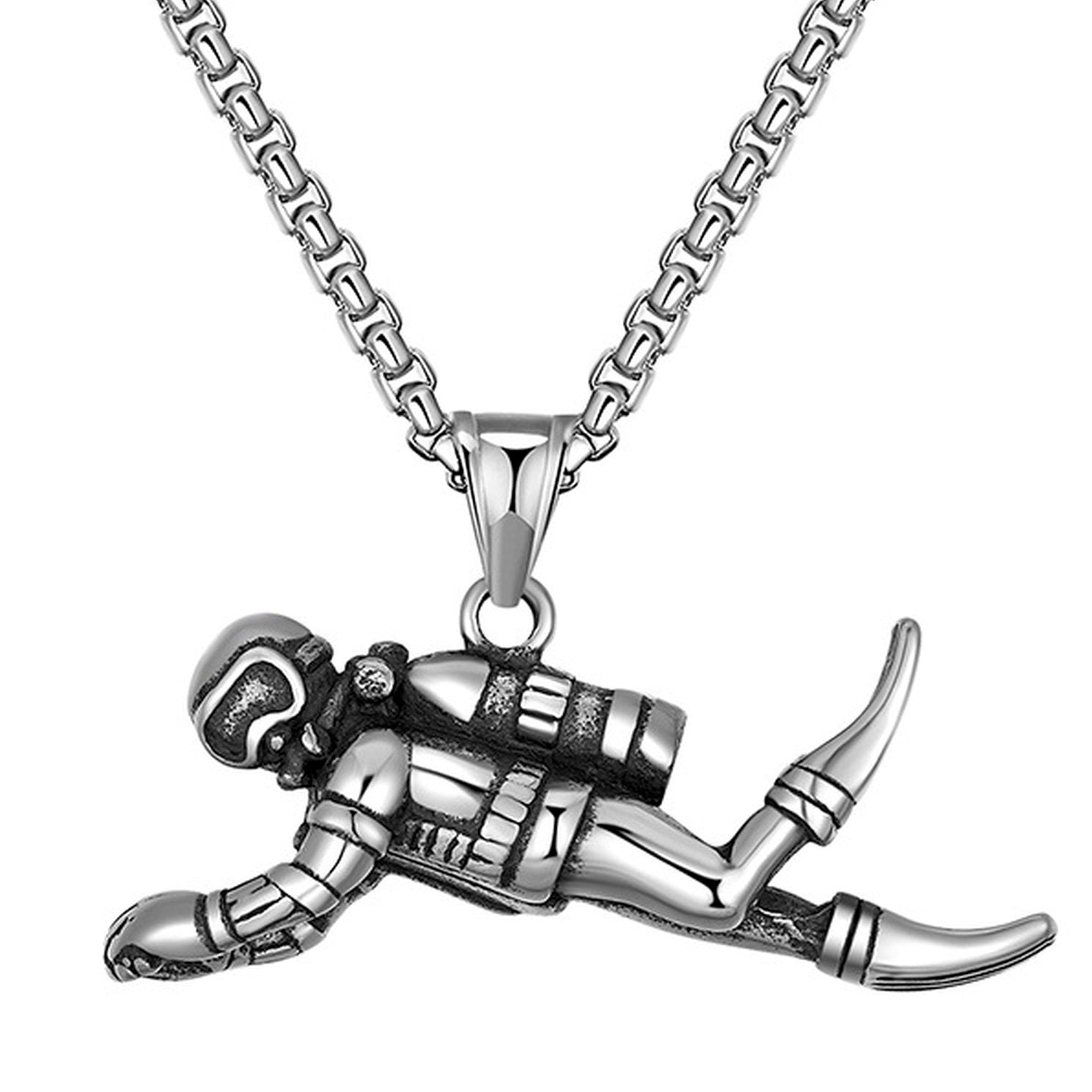 Men's Stainless Steel Diver Pendant Necklace