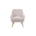 thumbnail image 3 of Velvet Accent Chair, Modern Wingback Armchair with Gold Metal Legs, Comfy Single Sofa Chair Side Chair with Tufted Backrest and Armrests, Upholstered Reading Chair for Living Room, Bedroom, Beige, 3 of 7