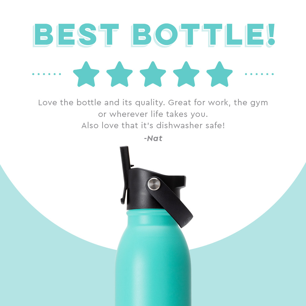 Swig Life 20oz Flip + Sip Bottle | Insulated Stainless Steel Water Bottle with Straw | Caliente