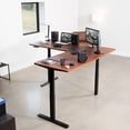 thumbnail image 3 of VIVO Electric 77" x 71" Corner Desk, Dark Walnut Table Tops, Black Frame, 3 of 8