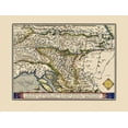 thumbnail image 2 of Ortelius 18x15 Black Ornate Wood Framed with Double Matting Museum Art Print Titled - Adriatic Eastern Region - Ortelius 1570, 2 of 4