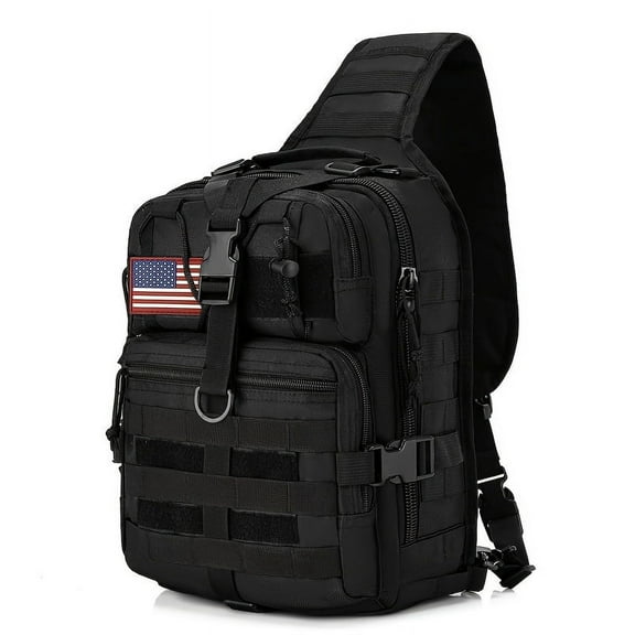 Men's Heavy-Duty Fishing Backpack (Black/Tan) - Built-in Fishing Rod Holder & Spacious Gear Storage, MOLLE System, Padded Back/Shoulder Straps, Lightweight Durable Design - Ideal for Fishing/Hunting