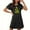 Black, variant on Fazvaoo Women's Nightgowns Short Sleeve Short Sleepwear Christmas Print Nightgowns(Black,Size S-XXL)