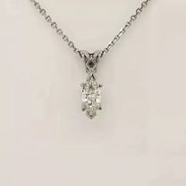 1Ct Marquise Cut Lab-Created Diamond Women's Pendant 14K White Gold Plated