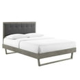 thumbnail image 3 of Modway Willow Full Wood Platform Bed with Angular Frame in Gray/Charcoal, 3 of 11