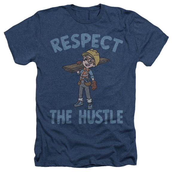 Blippi Respect the Hustle Unisex Adult Heather T Shirt, Navy Heather, Small