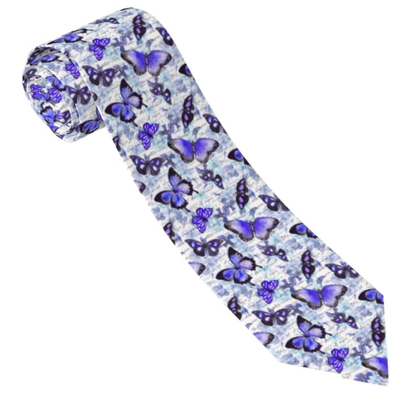 Salouo Butterflies Pattern Men's Silk Ties 4.7"Necktie for Men Formal Ties Business Necktie Men's Wedding Fashion Accessory