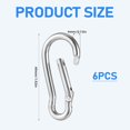 thumbnail image 2 of HLONK 6PCS Flag Clips Flag Pole Ring Replacement Stainless Steel Spring Snap Hooks Heavy Duty Clips for Grommeted Flag Flagpole Hardware Accessories for Keys Swing Set Camping Fishing Hik, 2 of 7