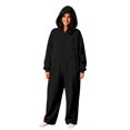 thumbnail image 4 of Unisex Black Adult Hooded One Piece Jumpsuit,Full Zip Long Sleeve Casual Onesie Halloween Pajamas for Loungewear Home Sleepwear for Men Women, 4 of 8
