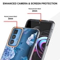 thumbnail image 4 of Allytech Motorola Moto Edge 20 Pro Case Clear, Flower Series Crystal Clear Back Cover Flexible TPU Silicone Shockproof Drop Proof Anti-yellow Protection Case Cover for Moto Edge 20 Pro, Blue Flower, 4 of 5