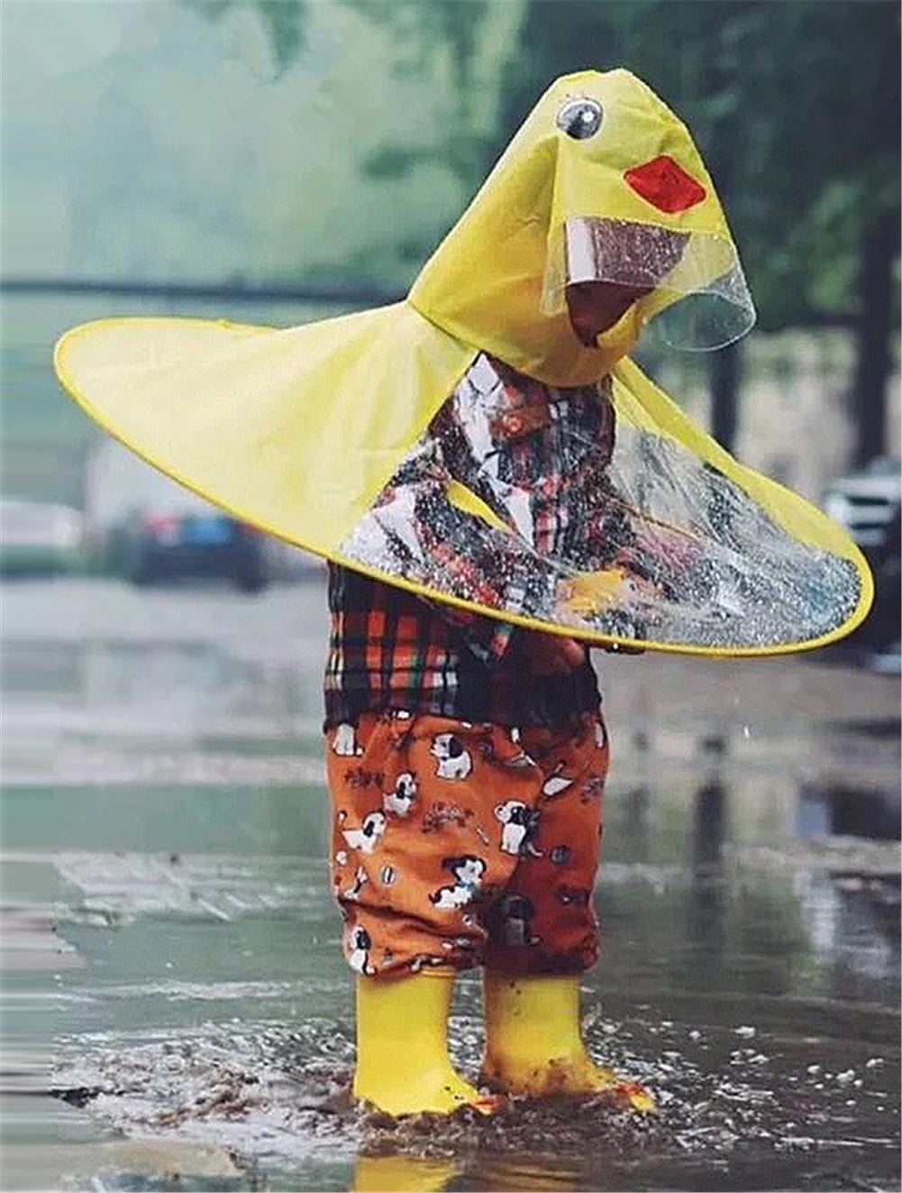 Flying Butterfly Head Umbrella Toddler Duck Raincoat and Umbrella Hat for Baby Girls and Boys,A,Small FHGH Children Raincoat Poncho 