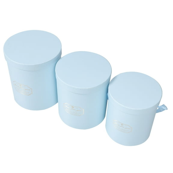 FELTECHELECTR Bouquet Packing Boxes Blue Paperboard 3Pcs 11x9.5In