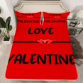 thumbnail image 2 of Manfei Boys Girls Love Valentine 3pcs Twin Sheet Sets,Black Red Twin Fitted Sheet,Roamntic Love Heart Print Breathable Flat Sheet,Super Cozy Room Decor, 2 of 7