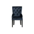 thumbnail image 4 of Varian II Dark Navy Velvet Side Chair - Elegant Parson Design, 22" Seat, Black Legs. Living Room Accent Chair with Button Tufting, Wooden Frame., 4 of 6