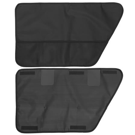 NICEXMAS 2Pcs Black Oxford Cloth Dog Car Door Cushion with Storage Mesh Pockets Scratch Resistant
