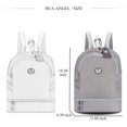 thumbnail image 4 of Mochila con cordón para gimnasio, impermeable, para viajes, senderismo, natación, bolsa deportiva con compartimento para zapatos para hombres, mujeres y niñas, 4 of 7
