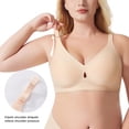 thumbnail image 4 of Women's Seamless Wireless Bra Fashionable 3/4 Cup Lingerie, Invisible Comfort Underwear, Push Up Bralette, Soft Breathable Daily Vest, Smooth T Shirt Top, 4 of 9