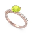 thumbnail image 2 of 2.25 Ct Round Shape Natural Diamond & Peridot Gemstone Sparkle Wedding Ring for Women Solid 14K Rose Gold Size 3.5 by Diamond-Capitals, 2 of 7
