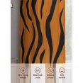 thumbnail image 6 of Brown Tiger Skin Sheer Curtains for Living Room Bedroom, Abstract Farm Brown Tiger Animal Texture Black Stripes Light Filtering Sheer Curtains, Rod Pocket Voile Window Drapes, 2 Panels Set 52"x 63", 6 of 7