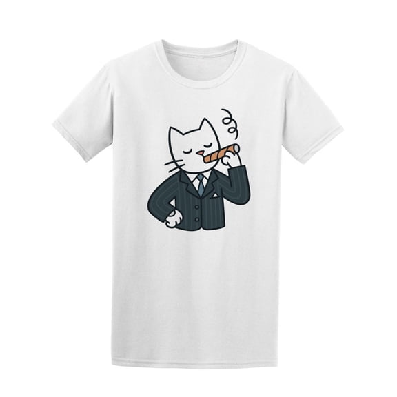 Cartoon Cat Smoking Cigar Tee Men's -Image by Shutterstock