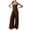 P-026 Coffee, variant on Loose Fit Pants for Women Fall Summer Lounge Flare Wide Leg Plain Long Boot Cut Leg Coveralls Pants One Piece Ladies 2026 Clothing Fashion Y2K