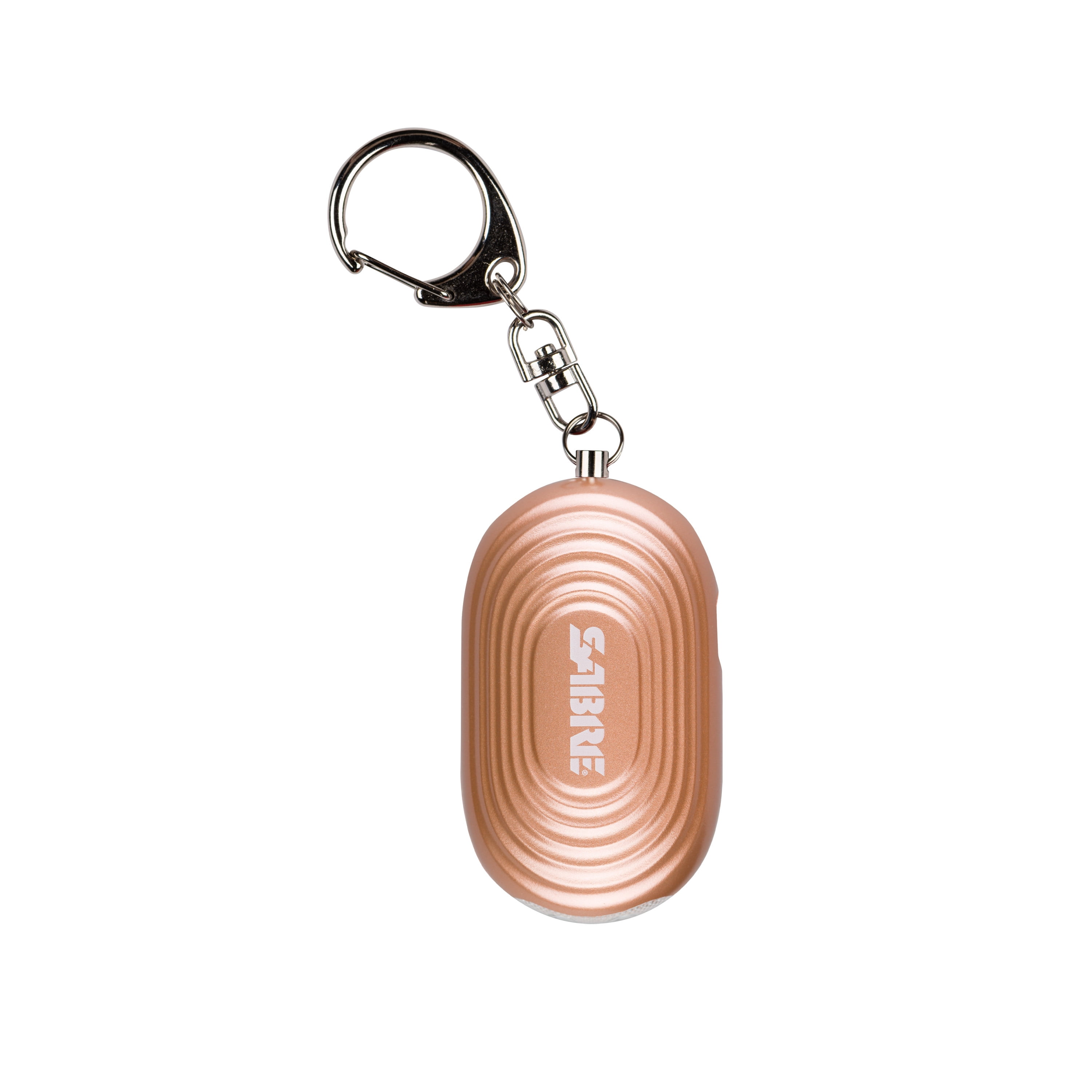 SABRE 2-in-1 Personal Alarm with LED Light and Snap Hook Keychain, Rose Gold