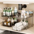 thumbnail image 2 of Double drawer cosmetic storage box transparent drawer, kitchen desktop multifunctional storage rack, 2 of 4
