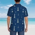 thumbnail image 6 of Fotbe Lighthouses and Anchors Hawaiian Shirt for Men Unisex Summer Beach Casual Short Sleeve Cotton Linen Button Down Shirts-Large, 6 of 9