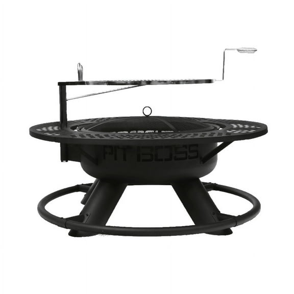 Pit Boss Cowboy Fire Pit with Adjustable Cooking Grate and Wraparound Shelf