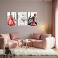 thumbnail image 2 of Hieng 3 Pieces Paris Wall Art Black Woman Canvas Print Black White Eiffel Tower Picture African American Poster Fashion Girls Perfume Artwork for Home Decor, 2 of 6