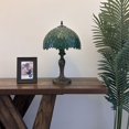 thumbnail image 6 of Tiffany Table Lamp Green Stained Glass Leaves Included LED Bulb for Living Room Dining Room Bedroom Bedside 19"H*12"W, 6 of 6