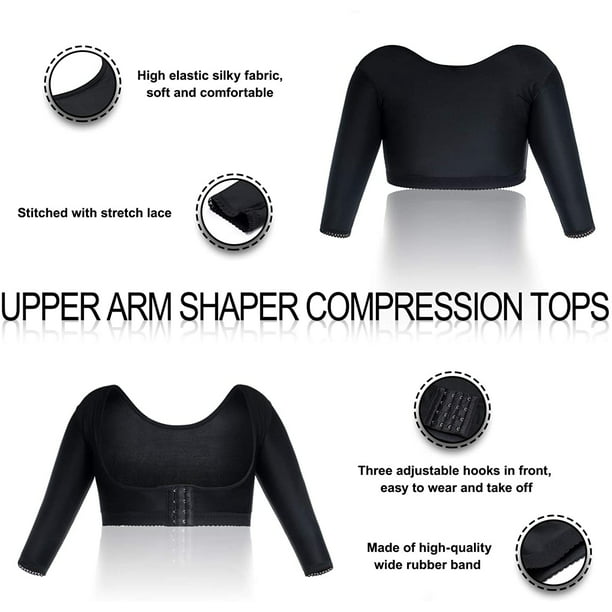 Upper Arm Shaper Post Slimmer Compression Sleeves Humpback Posture  Corrector Tops Women Shoulder Shapewear Back Support (Color : Beige Long,  Size : XX-Large) : : Clothing, Shoes & Accessories
