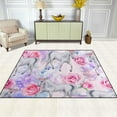 thumbnail image 3 of Coolnut Lightweight Soft Area Rugs 63 x 48 in, Unicorn with Pink Roses Floor Mat for Kids Playing Room Hardwood Floor Living Room Nursery Rugs, 5'3" x 4', 3 of 6