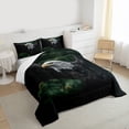 thumbnail image 3 of jejeloiu Safari Bird Eagle Twin Comforter Sets,White Black Green Bedding Set For Men Women 2pcs, 3 of 8