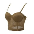 thumbnail image 6 of Ajshakl Brown Cowl Neck Streetwear Womens Summer Tops, Corset Top Bustier Corset Top Tight Fitting Corset Tank Top Suspender Top Solid Short Fashion, 6 of 9