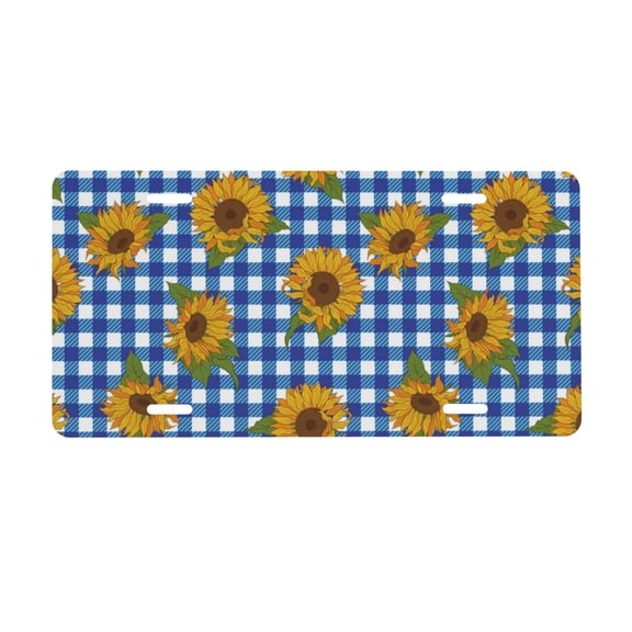 Kdxio Sunflowers License Plate Car Front License Plate Car Decoration Car Accessories Front Tag Plate Standard Size