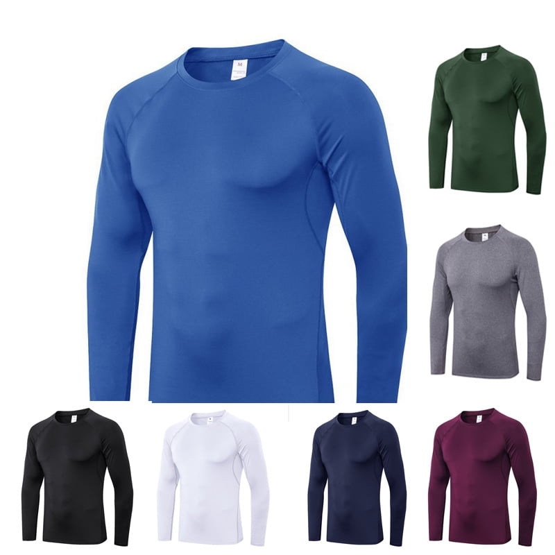Details about   Men Compression Under Base Layer T-Shirt Gym Sports Long Sleeve Fitness Top Tee 