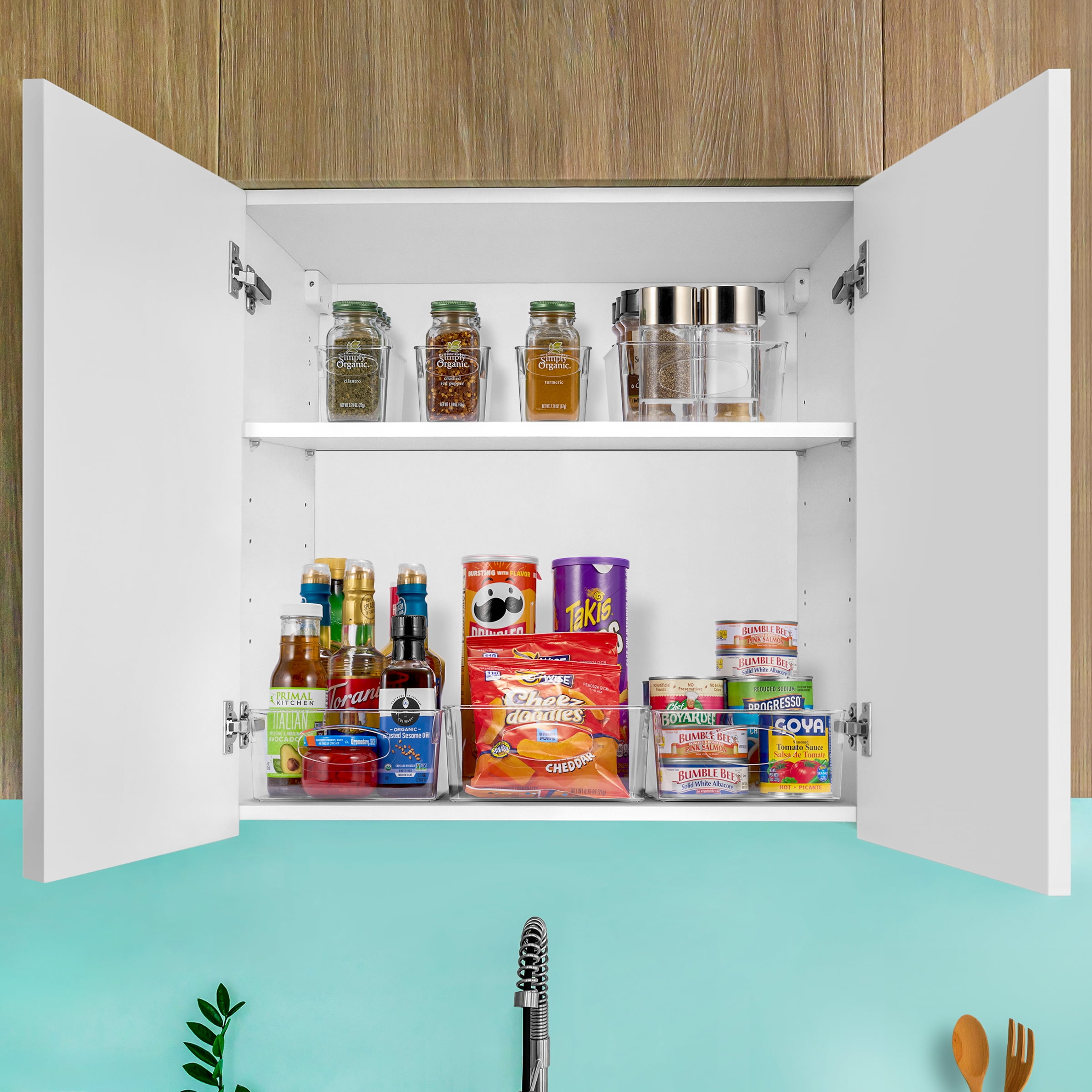 Sorbus Medium Clear Plastic Storage Bins for Shelves, Clothes, with Handle - Clear Storage Bins, Drawer, Shelf, Closet, Pantry, Fridge, Freezer Organizer Bins, Closet Organizers and Storage (10 pack)