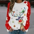 thumbnail image 1 of 2023 Chandail en Molleton de Noël pour Femmes en Solde Col Rond Imprimé Manches Longues Blouse Régulière, 1 of 5