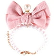 thumbnail image 3 of Collar de gato con perlas, delicado collar para perro con lazo, collar para cachorro, accesorio decorativo para perro, 3 of 7