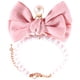 thumbnail image 3 of Collar de gato con perlas, delicado collar para perro con lazo, collar para cachorro, accesorio decorativo para perro, 3 of 7
